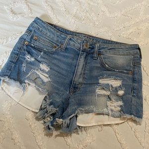 Distressed high waisted shorts